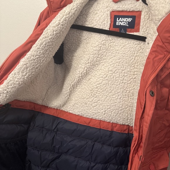 Lands' End Youth Expedition Winter Down Parka Fleece Lined Large 10-12 - Picture 3 of 5